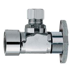 Plumb Pak PP46PCLF Stop Valve, 1/2 x 1/4 in Connection, FIP x Compression, Brass Body 