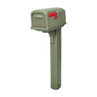 Gibraltar Mailboxes Classic Series GCL10000M Mailbox Post Combo, 800 cu-in Mailbox, Plastic Mailbox, Plastic Post, Mocha 