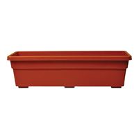 Southern Patio PW2412TC Promotional Window Box Planter, 16 in H, 24 in W, 8-1/16 in D, Plastic, Terracotta 