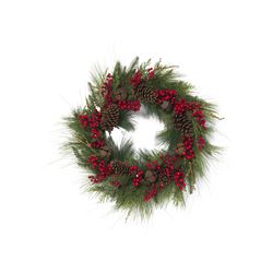 Gerson 2538840 Wreath Pine&berry 24in 8 Pack 