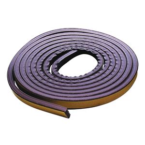 M-D 02550 Weatherstrip Tape, 3/8 in W, 17 ft L, EPDM Rubber, Brown