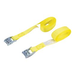 ProSource FH64055-1 Lashing Strap, Light-Duty, Polyester, Yellow, Zinc-Plated Buckle 
