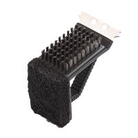 Omaha Grill Brush with Stainless Steel Scraper, 2-3/4 in L Brush, 1-3/4 in W Brush, Stainless Steel Bristle 