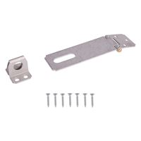 ProSource LR-132-BC3L-PS Safety Hasp, 4-1/2 in L, 4-1/2 in W, Steel, Galvanized, 7/16 in Dia Shackle, Fixed Staple 