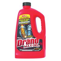 Drano Max Gel 40109 Clog Remover, Gel, Natural, Bleach, 80 oz Bottle 