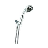 Peerless 76515C Hand Shower, 1/2-14 Connection, 1.75 gpm, 5-Spray Function, Chrome, 60 in L Hose 