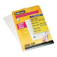 Centurion Fellowes 52006 Laminating Pouch, 8-1/2 in L, 14 in W, 3 mil Thick, Clear 