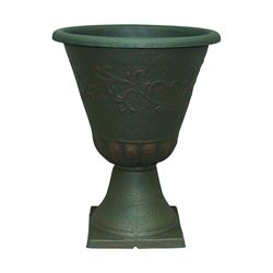 Southern Patio EB-029809 Sonoma Urn Planter, 16 in W, 16 in D, Resin/Stone Composite, Rust 