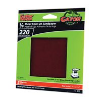 Gator 4072 Sanding Sheet, 4-1/2 in L, 4-1/2 in W, Extra Fine, 220 Grit, Aluminum Oxide Abrasive 