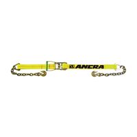 ANCRA 500 Series 45982-15 Strap, 2 in W, 27 ft L, Polyester, Yellow, 3333 lb Working Load, Chain Anchor End 