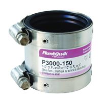 FERNCO P3000-150 Transition Coupling, 1-1/2 in, PVC, SCH 40 Schedule, 4.3 psi Pressure 