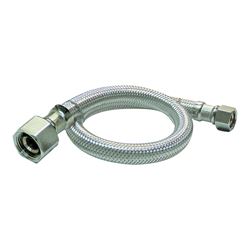 Plumb Pak EZ Series PP23799 Sink Supply Tube, 1/2 in Inlet, FIP Inlet, 1/2 in Outlet, FIP Outlet, Stainless Steel Tubing 