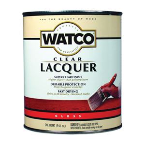 Watco 63041 Lacquer Clear Wood Finish, Gloss, Liquid, Clear, 1 qt, Can