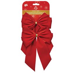 Holidaytrims 7320 Gift Bow, Velvet, Red 36 Pack 