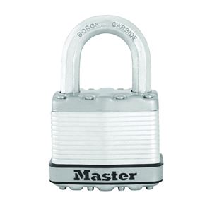 Master Lock Magnum Series M5XKAD Padlock, Keyed Different Key, 3/8 in Dia Shackle, 1 in H Shackle, Boron Carbide Shackle