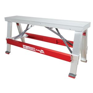 Metaltech I-BMDWB18 Drywall Bench, 48 in OAW, 6-1/4 in OAH, 17-1/2 in OAD, 500 lb, Red, Aluminum Tabletop