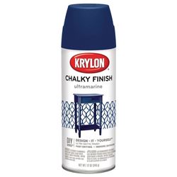 Krylon K04109000 Chalk Spray Paint, Matte, Ultramarine, 12 oz, Can 