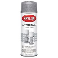 Krylon K03802A00 Craft Spray Paint, Glitter, Silver Flash, 5.75 oz, Can 