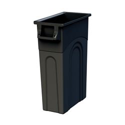 United Solutions COLORmaxx TI0032 Highboy Waste Container, 23 gal Capacity, Plastic, Black 