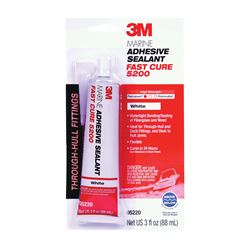 3M 05220 Marine Adhesive Sealant, Medium Paste, Slight, White, 3 oz Tube 