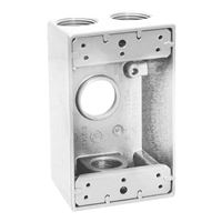 Teddico/Bwf 1504W-1 Outlet Box, 1-Gang, 4-Knockout, 4-1/2 in, Metal, White, Powder-Coated 