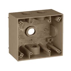 Teddico/Bwf 2504AB-1 Outlet Box, 2-Gang, 4-Knockout, 4-1/2 in, Metal, Bronze, Powder-Coated 