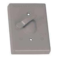 BWF 611-1 Toggle Switch Cover, 4-9/16 in L, 2-13/16 in W, Metal, Gray, Powder-Coated 