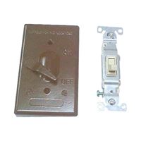 BWF 611AB-1 Toggle Switch Cover, 4-9/16 in L, 2-13/16 in W, Metal, Bronze, Powder-Coated 