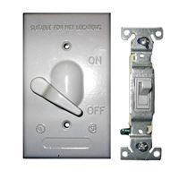 BWF 613-1 Toggle Switch Cover, 4-9/16 in L, 2-13/16 in W, Metal, Gray, Powder-Coated 