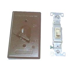 BWF 613AB-1 Toggle Switch Cover, 4-9/16 in L, 2-13/16 in W, Metal, Bronze, Powder-Coated 