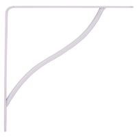 ProSource SB-010PS Decorative and Elegant Shelf Bracket, 220 lb/Pair, 8 in L, 8 in H, Steel, White 