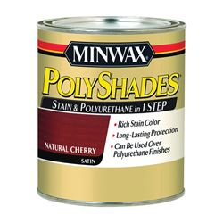 Minwax PolyShades 213904444 Wood Stain and Polyurethane, Satin, Natural Cherry, Liquid, 0.5 pt, Can 