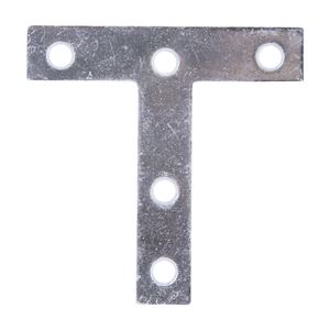 ProSource 22529ZCL T-Plate, 3 in L, 3 in W, 2 mm Thick, Steel, Zinc, Pack of 20