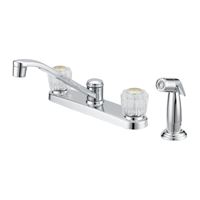 Boston Harbor F8F10041CP Kitchen Faucet, 1.8 gpm, 2-Faucet Handle, 4-Faucet Hole, Metal/Plastic, Chrome Plated 