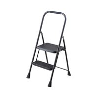 Simple Spaces HB2-2H Folding Type 3 Step Stool, 38-1/2 in H, 2 -Step, 225 lb, 5-1/8 in D Step, Steel, Gray 