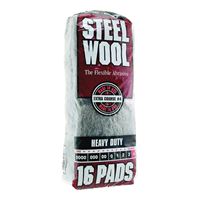 Homax 106607-06 Steel Wool, #4 Grit, Extra Coarse, Gray 