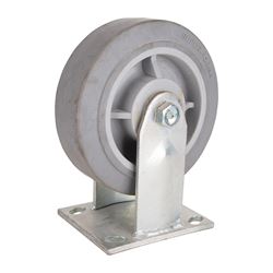 ProSource JC-T05 Rigid Caster, 6 in Dia Wheel, 2 in W Wheel, Thermoplastic Rubber Wheel, Gray, 500 lb 