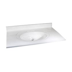 Foremost WW-2249 Vanity Top, 49 in OAL, 22 in OAW, Marble, White, Countertop Edge 