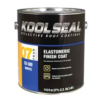 Kool Seal KS0063300-16 Elastomeric Roof Coating, White, 0.9 gal, Pail, Liquid, Pack of 4 