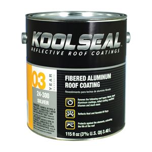 Kool Seal KS0024300-16 Roof Coating, Silver, 1 gal, Pail, Liquid 4 Pack