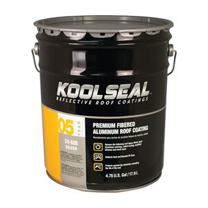 KOOL SEAL KS0024600-20 Roof Coating, Silver, 5 gal Pail, Liquid