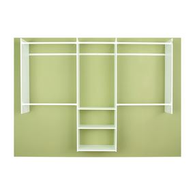Easy Track RB1460 Deluxe Starter Closet, 48 to 96 in W, 84 in H, 3-Shelf