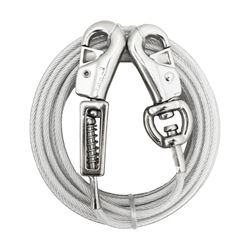 Boss Pet PDQ Q5715SPG99 Tie-Out with Spring, 15 ft L Belt/Cable, For: Extra Large Dogs Up to 125 lb 