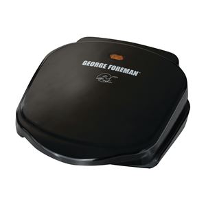 George Foreman GR10B Plate Grill, 18 in W Cooking Surface, 18 in D Cooking Surface, 760 W, 120 V, Black