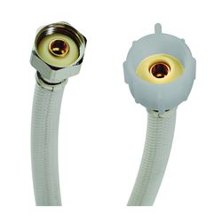 FLUIDMASTER B4TV12 Toilet Connector, 1/2 in Inlet, FIP Inlet, 7/8 in Outlet, Ballcock Outlet, Vinyl Tubing, 12 in L 