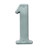 HY-KO Prestige Series BR-51SN/1 House Number, Character: 1, 5 in H Character, Nickel Character, Solid Brass 3 Pack 