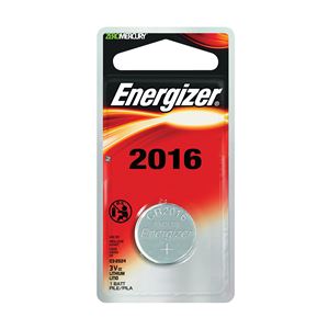 Energizer ECR2016BP Coin Cell Battery, 3 V Battery, 100 mAh, CR2016 Battery, Lithium, Manganese Dioxide, Pack of 6