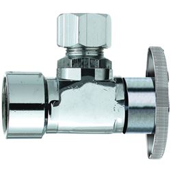 Plumb Pak PP51PCLF Shut-Off Valve, 1/2 x 3/8 in Connection, FIP x Compression, Brass Body 