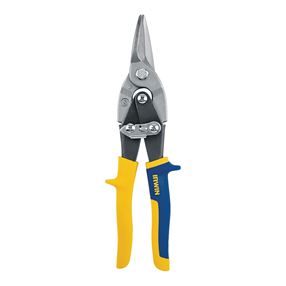 Irwin 2073113 Aviation Snip, 10 in OAL, 1-5/16 in L Cut, Curved, Straight Cut, Steel Blade, Double-Dipped Handle