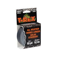 T-Rex 241330 Duct Tape, 10 yd L, 1 in W, Polyethylene-Coated Cloth Backing, Gunmetal Gray 
